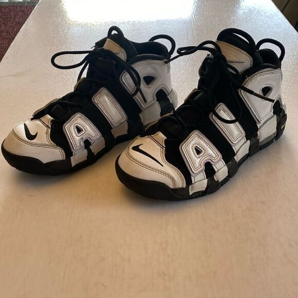 Nike Other - NIKE Kids More Uptempo Black/White Mid Tops Size 3Y